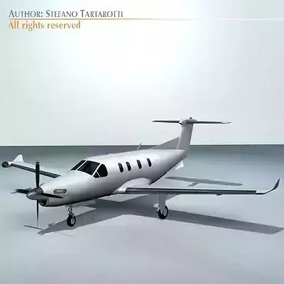 Pilatus2 airplane with propeller 3D model
