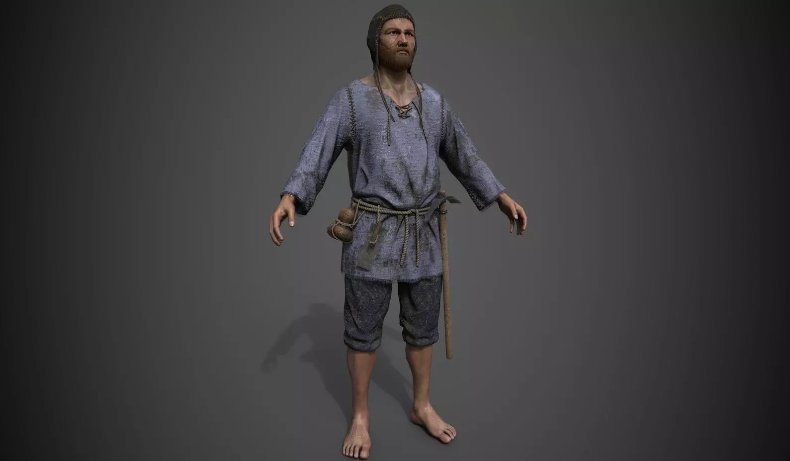 laborer 1  Low-poly 3D model_0