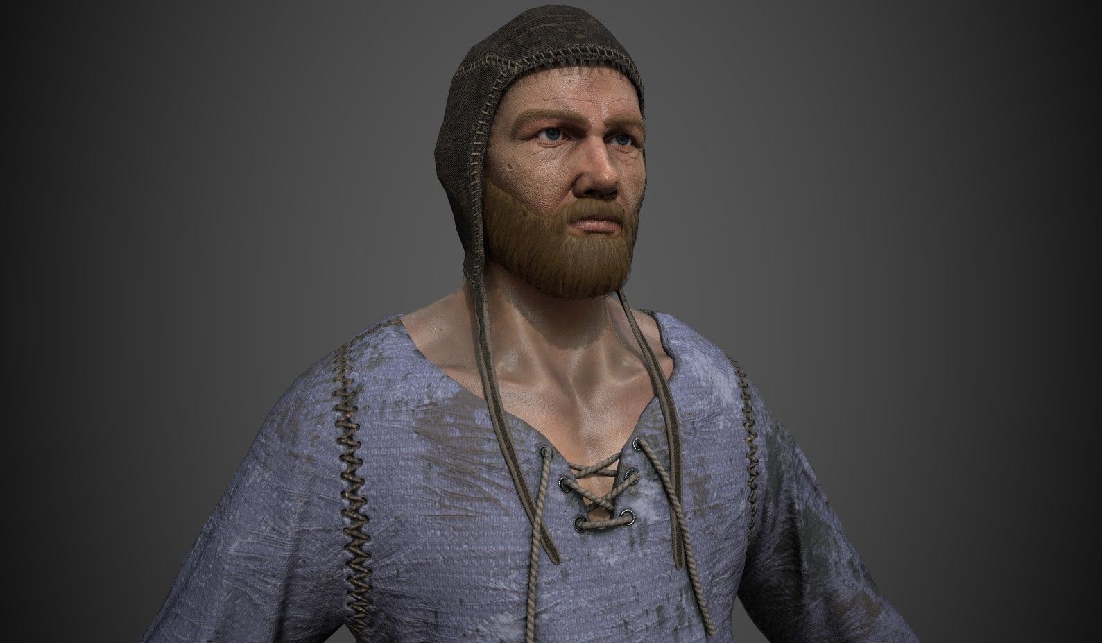 laborer 1  Low-poly 3D model_2