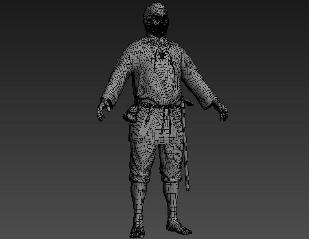 laborer 1  Low-poly 3D model_5