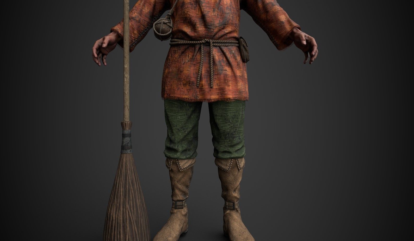 Municipal workers  Low-poly 3D model_4