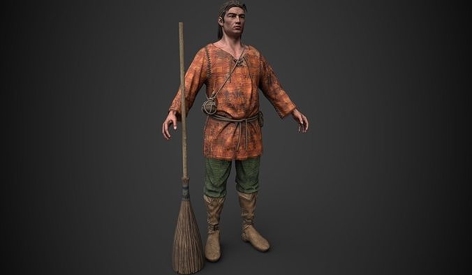 Municipal workers  Low-poly 3D model