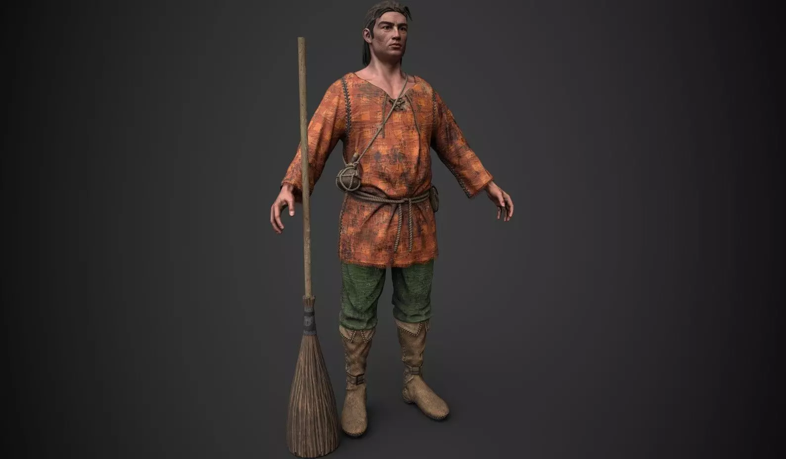 Municipal workers  Low-poly 3D model_0