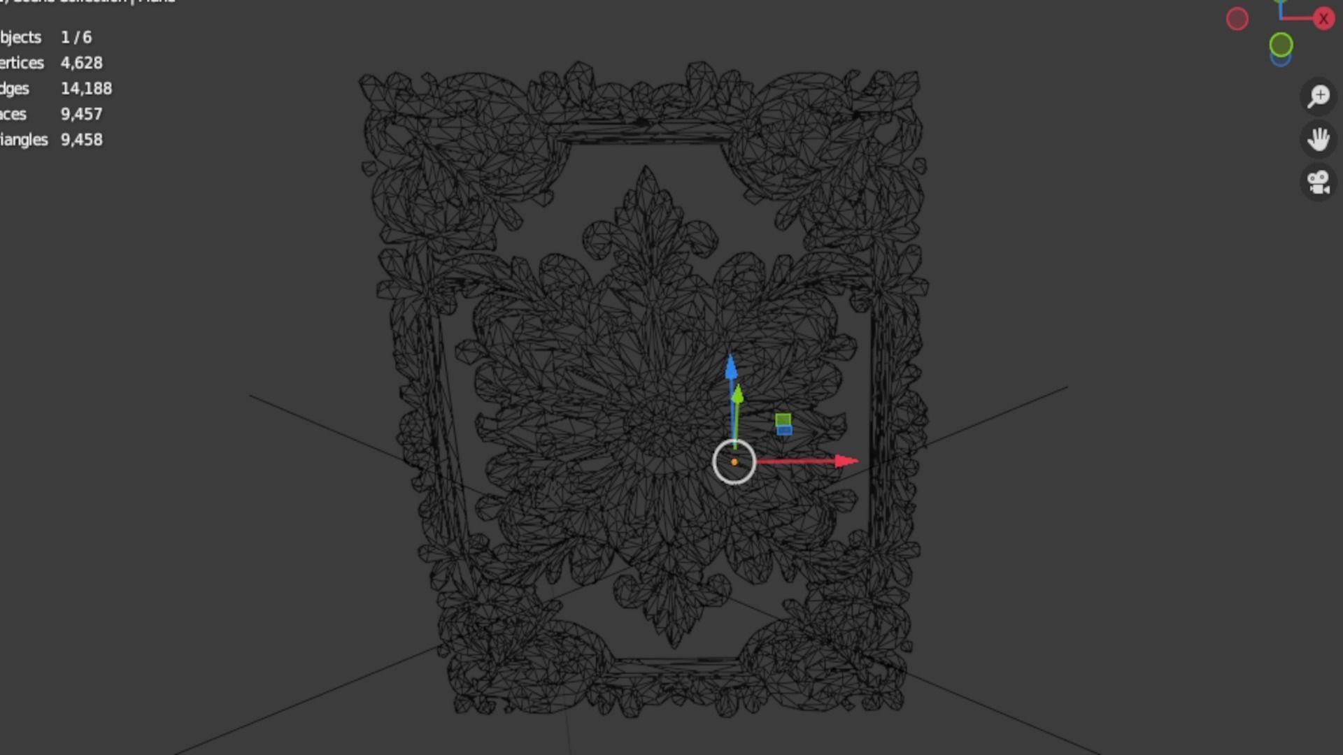 classical door decor 13  3D model_5