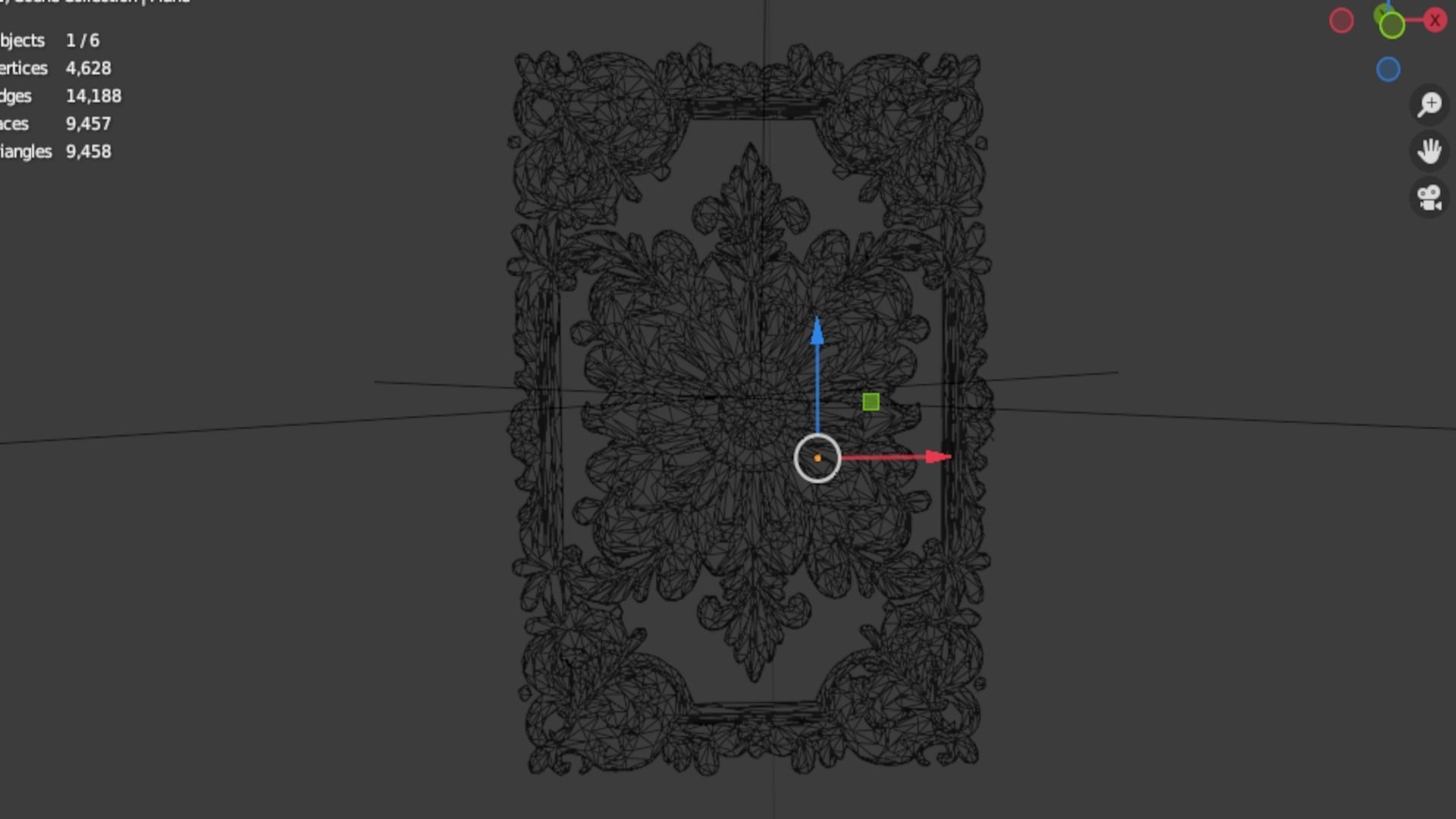 classical door decor 13  3D model_6