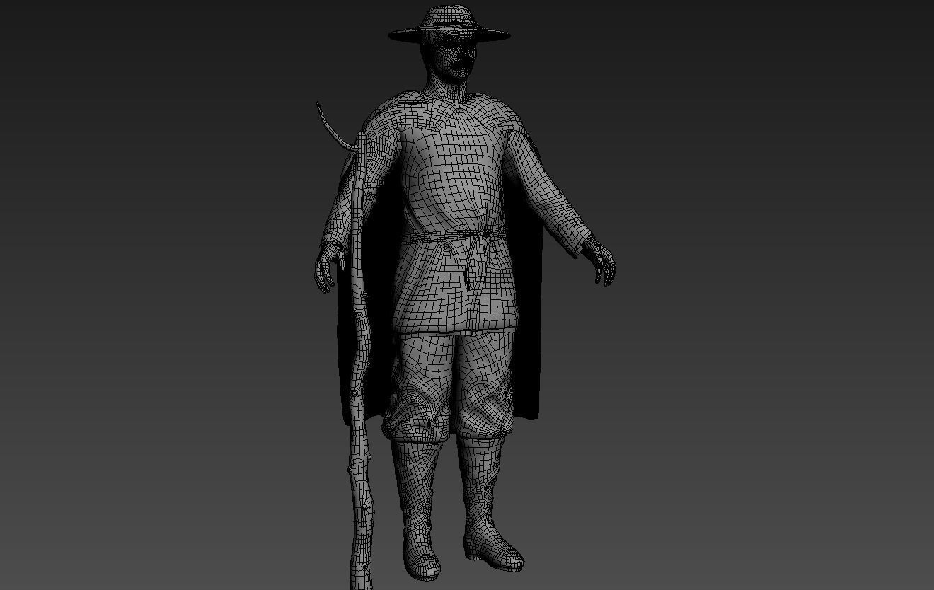 shepherd 2 Low-poly 3D model_5