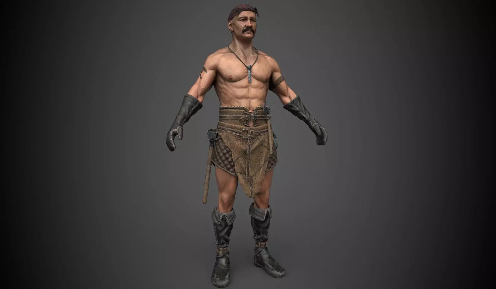 Stone Miner Low-poly 3D model_0