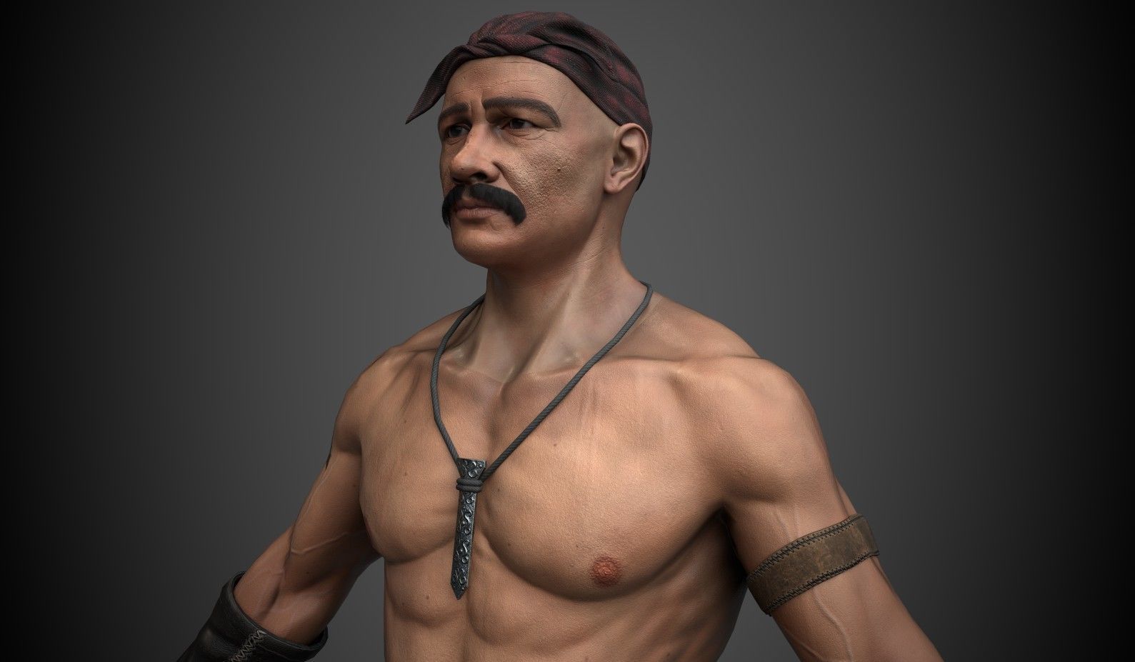 Stone Miner Low-poly 3D model_3