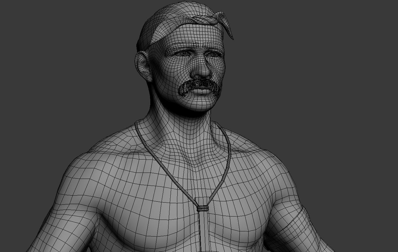 Stone Miner Low-poly 3D model_7