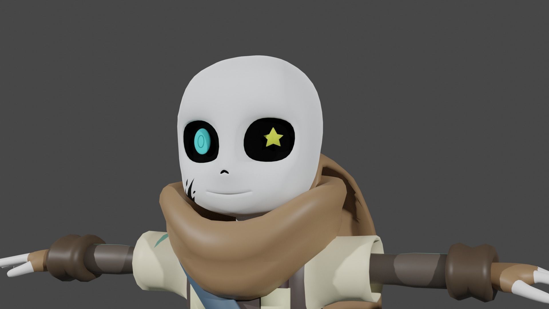 Skull Boy Low-poly 3D model_3