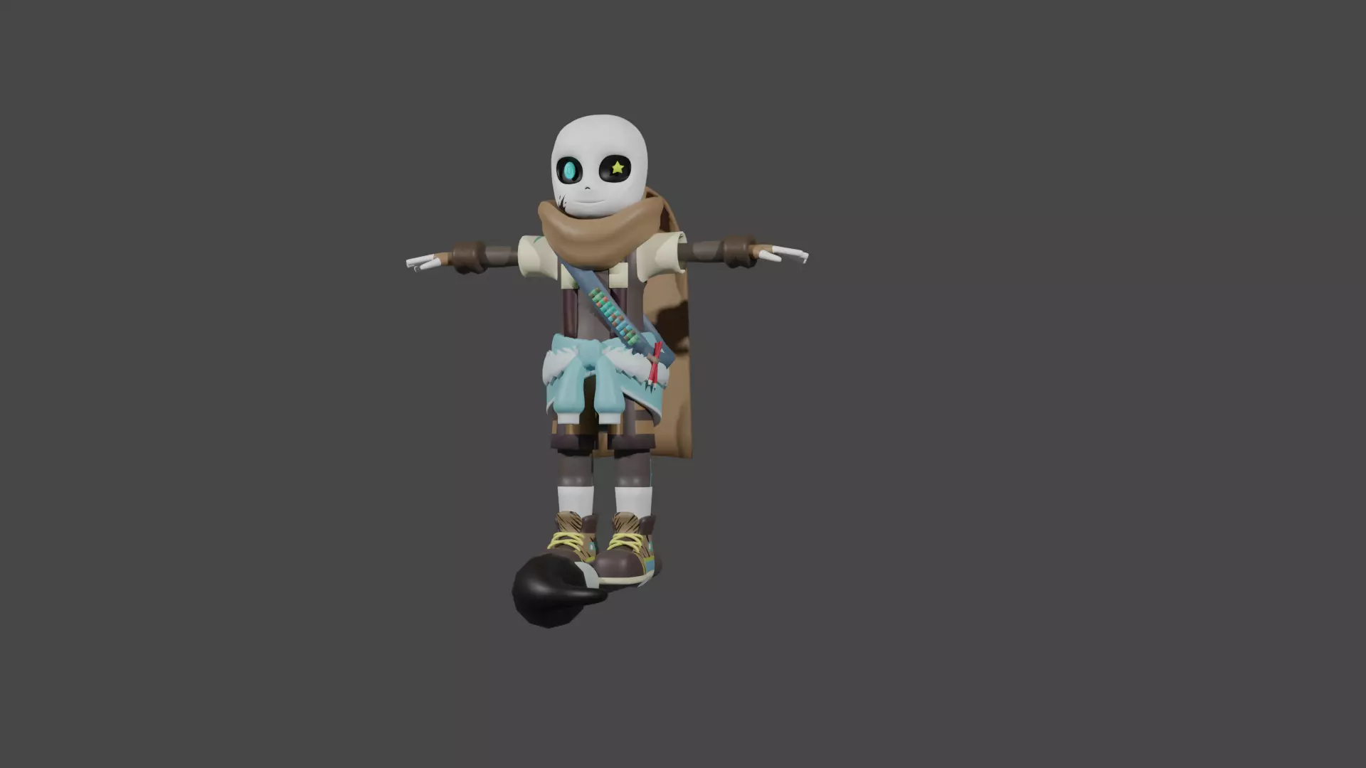Skull Boy Low-poly 3D model_0