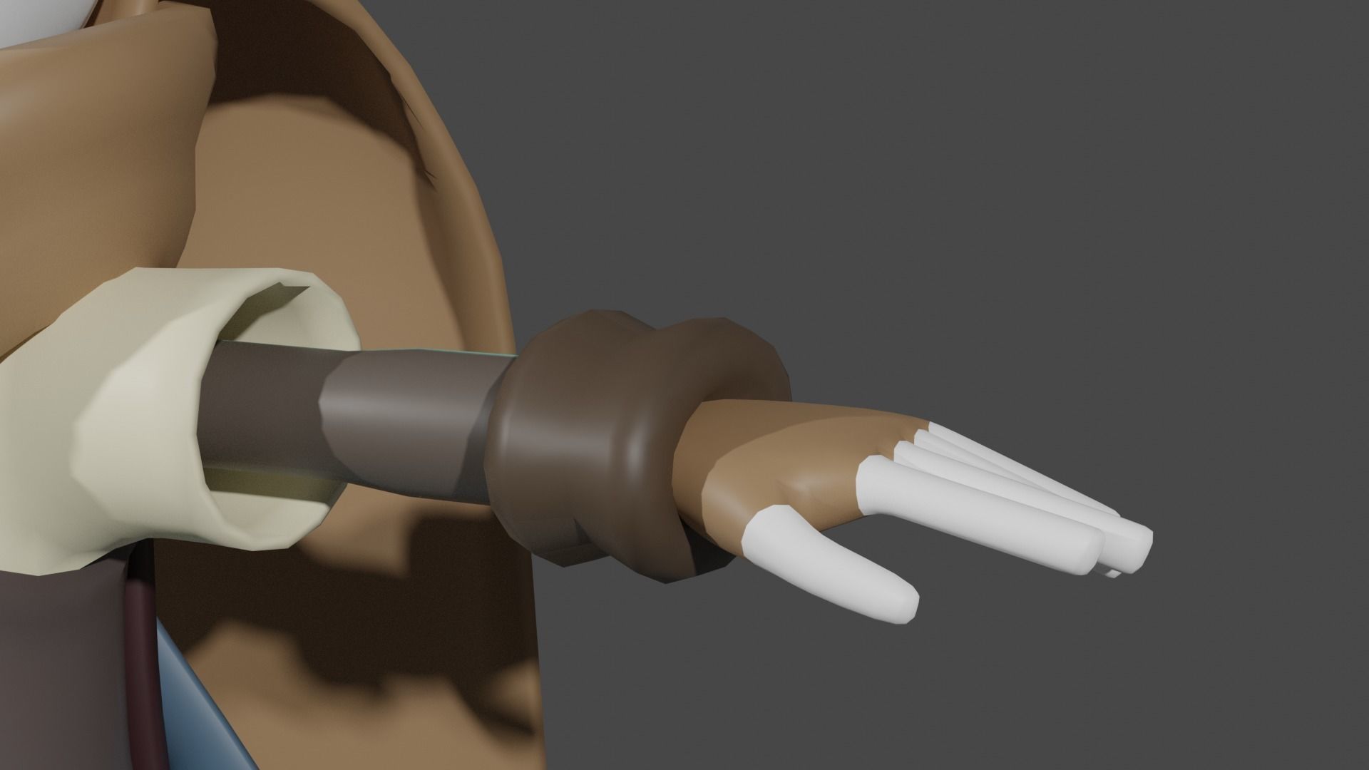 Skull Boy Low-poly 3D model_4