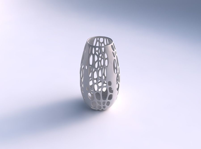 Spacious vase with organic lattice with solid sides