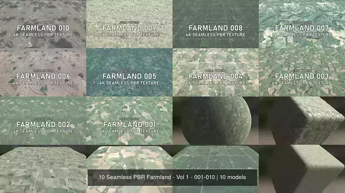10 Seamless PBR Farmland - Pack 001-010 Vol 1 