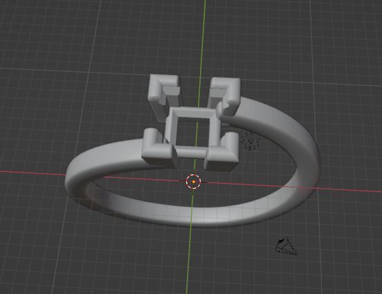 CROSS HOOP SOLITAIRE RING 3D print model_2