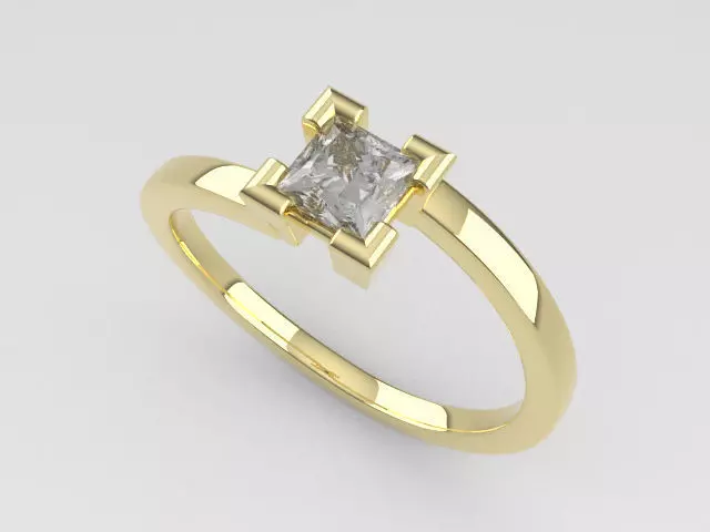 CROSS HOOP SOLITAIRE RING 3D print model_0