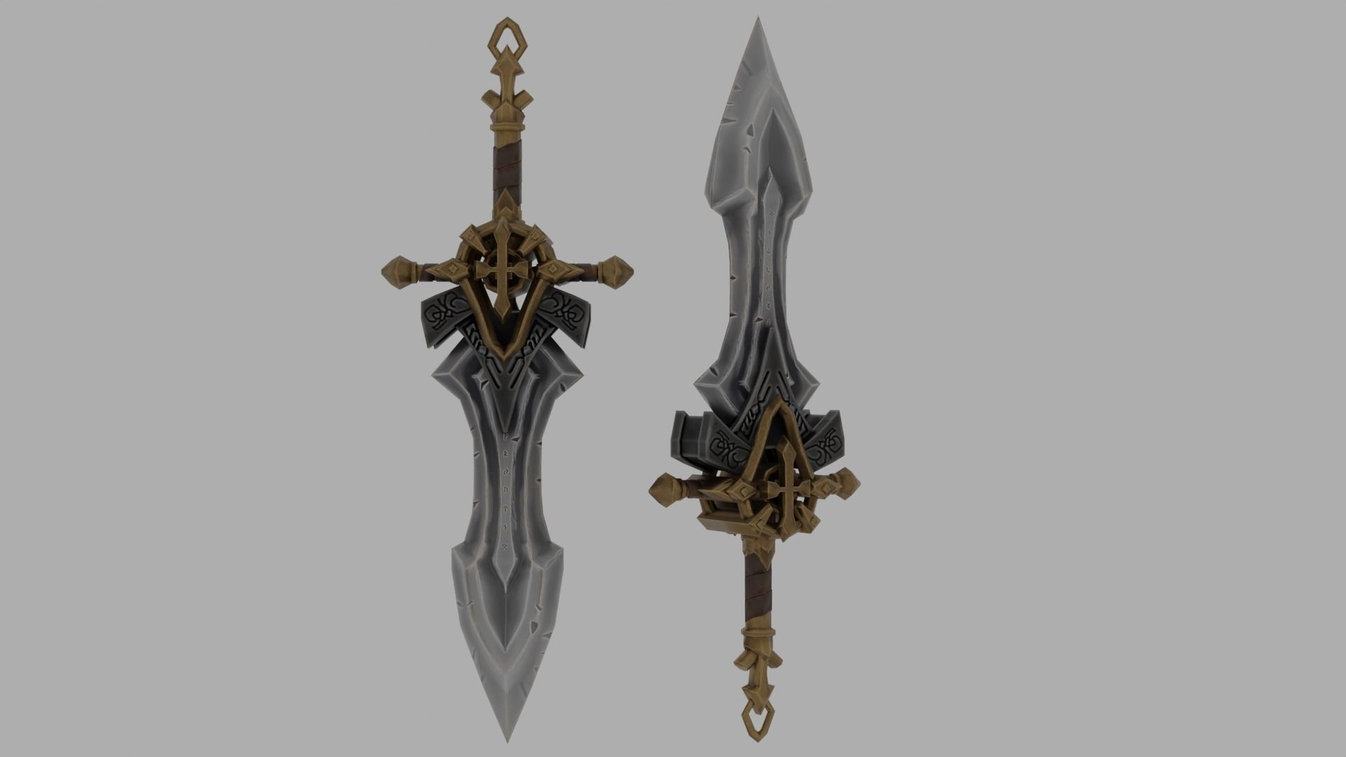 Stylised Sword - Game Ready - Low Poly - PBR 3D Model Low-poly 3D model_3
