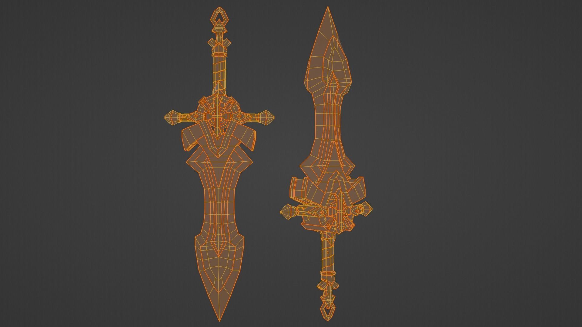 Stylised Sword - Game Ready - Low Poly - PBR 3D Model Low-poly 3D model_4