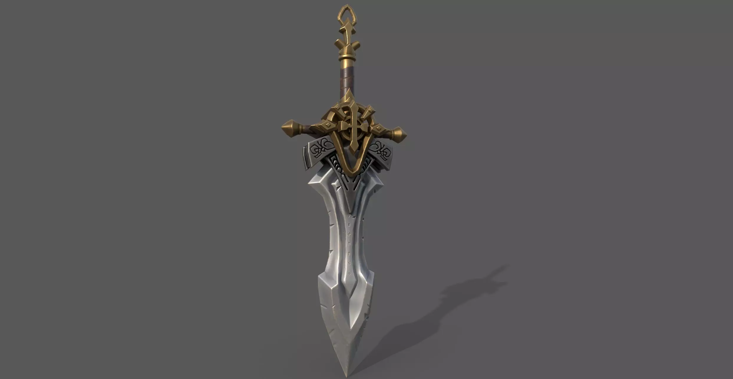 Stylised Sword - Game Ready - Low Poly - PBR 3D Model Low-poly 3D model_0