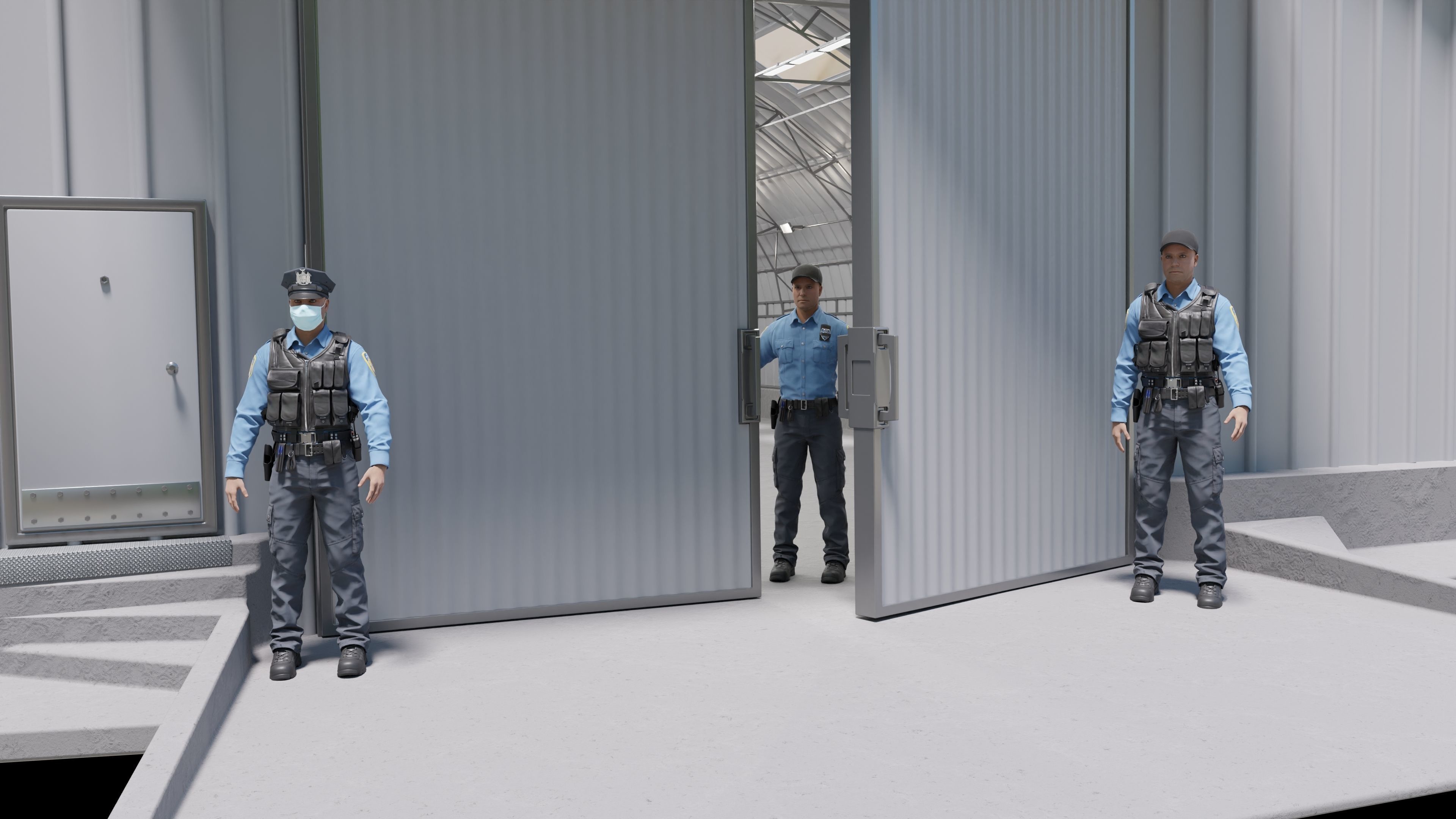 Police Officer RIGGED Game Ready Low-poly 3D model_2