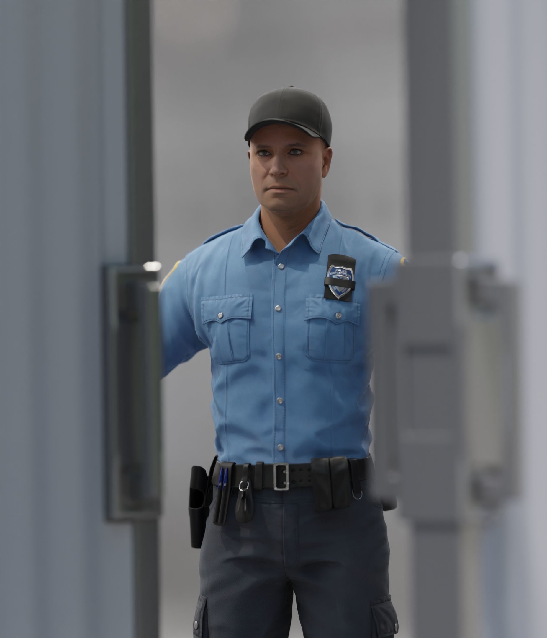 Police Officer RIGGED Game Ready Low-poly 3D model_4