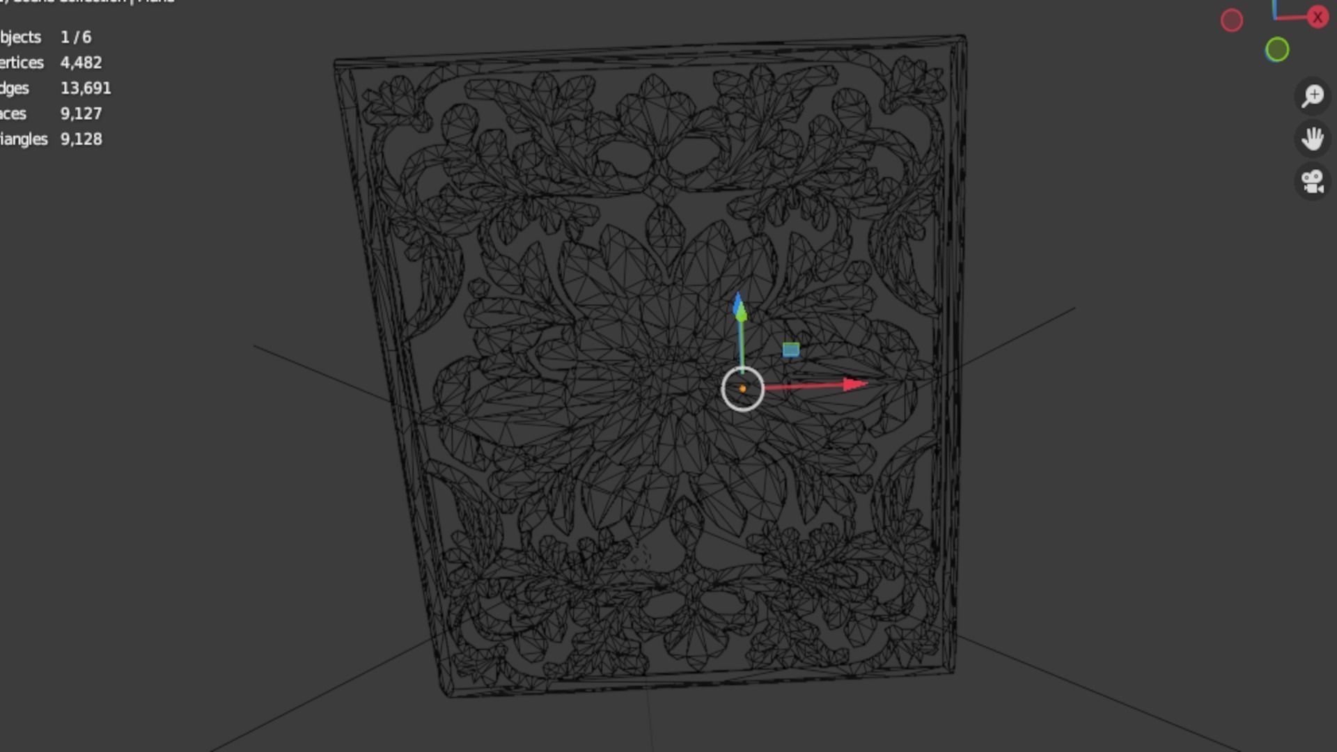 classical door decor 14 3D model_5