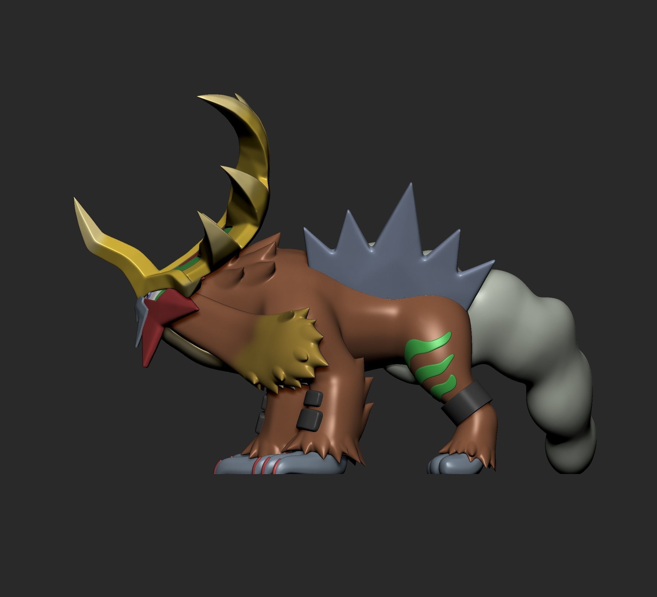 Pokemon - Gouging Fire with 2 poses 3D print model_12