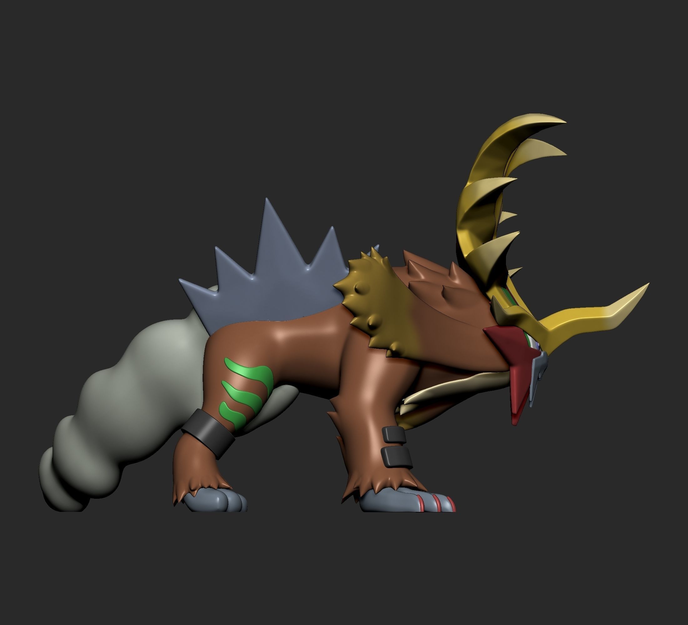 Pokemon - Gouging Fire with 2 poses 3D print model_8