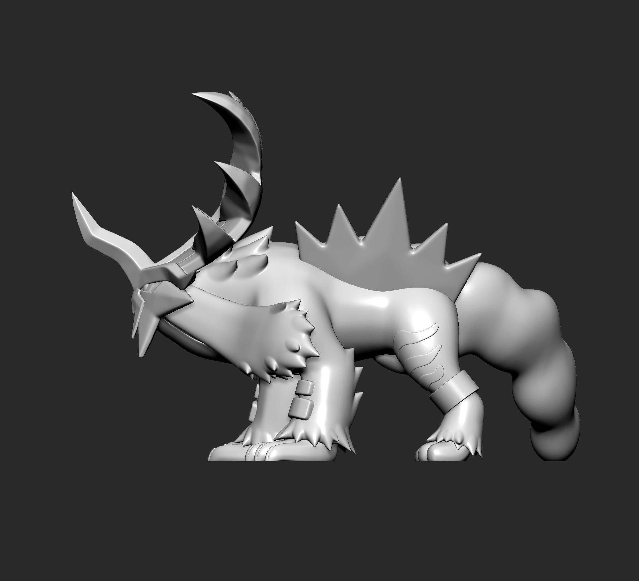 Pokemon - Gouging Fire with 2 poses 3D print model_11