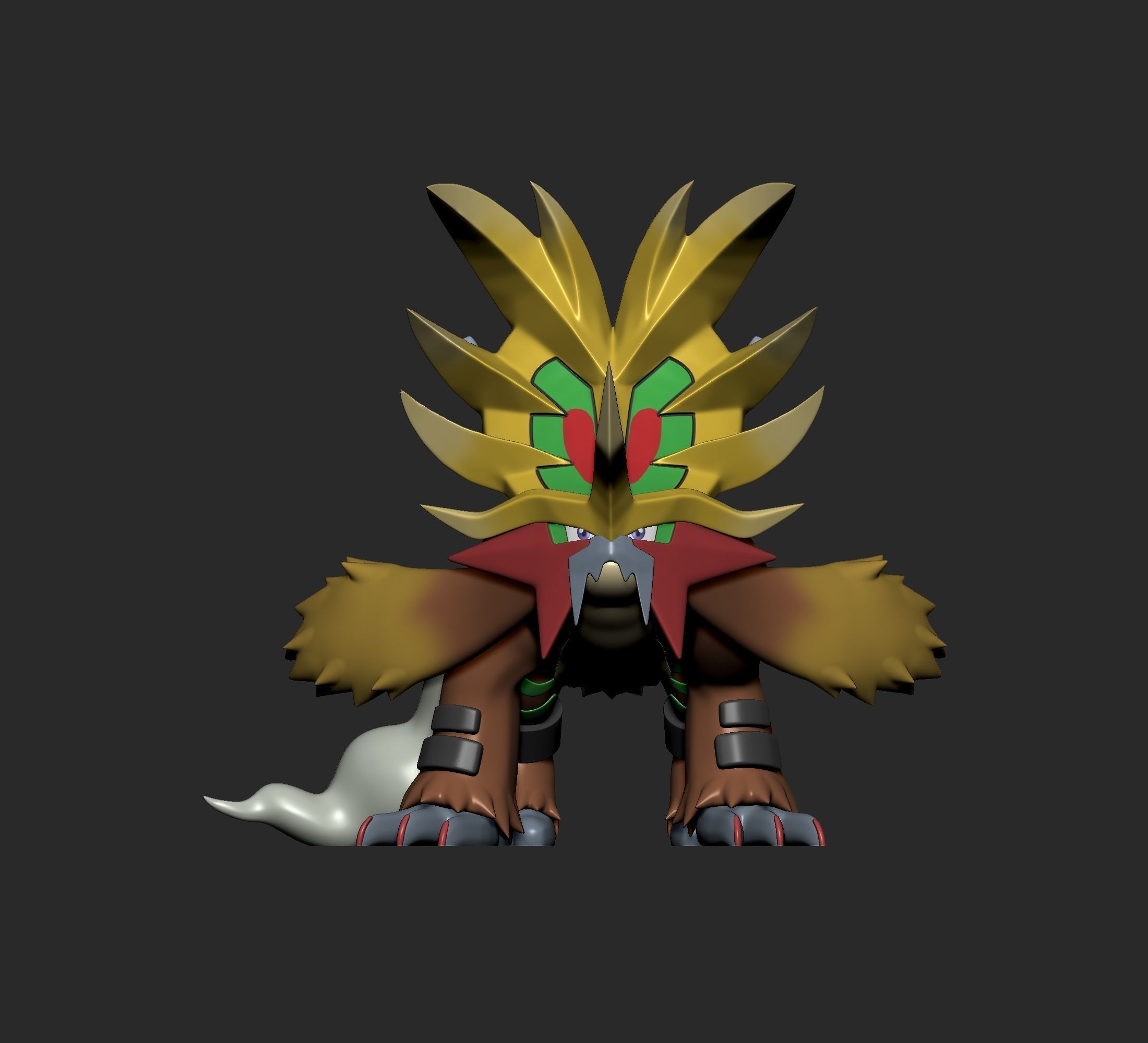 Pokemon - Gouging Fire with 2 poses 3D print model_9