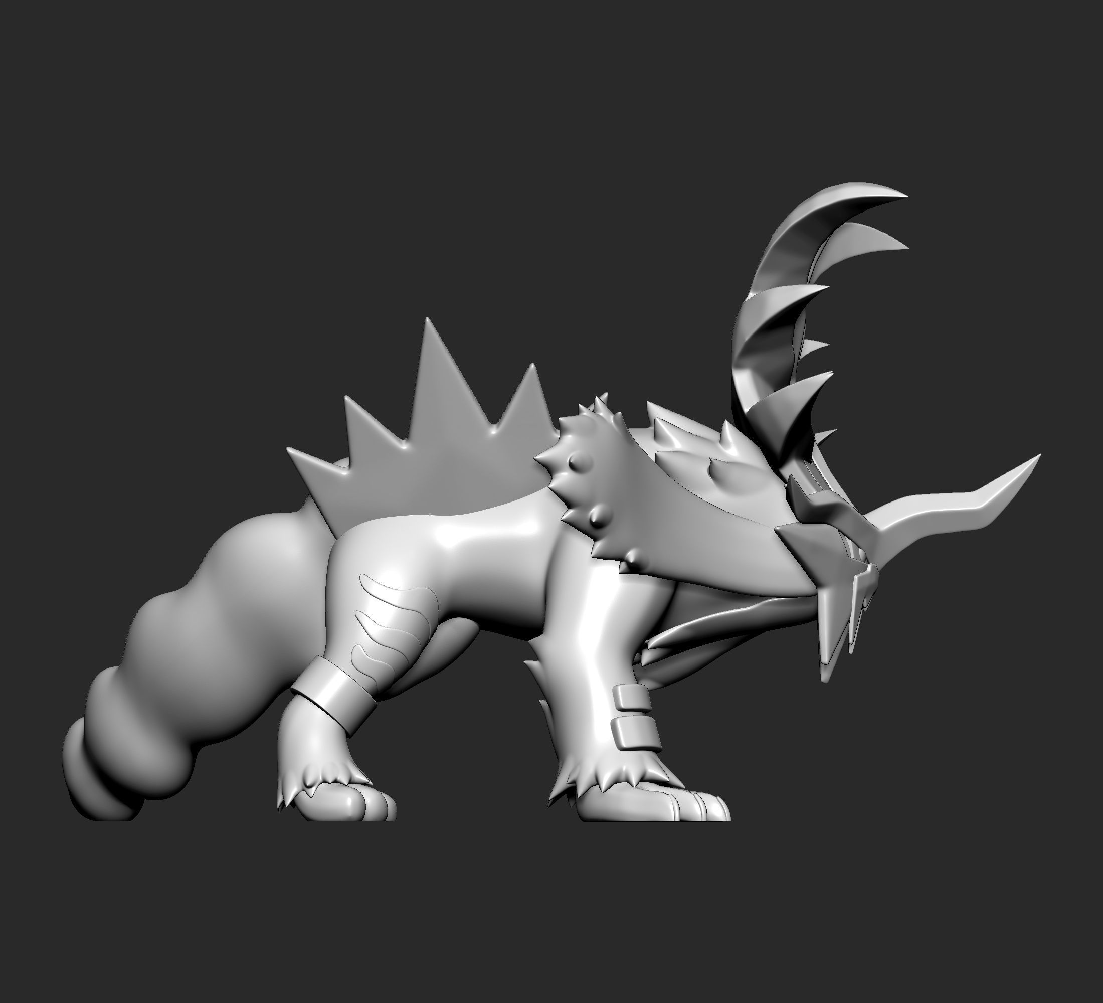Pokemon - Gouging Fire with 2 poses 3D print model_7