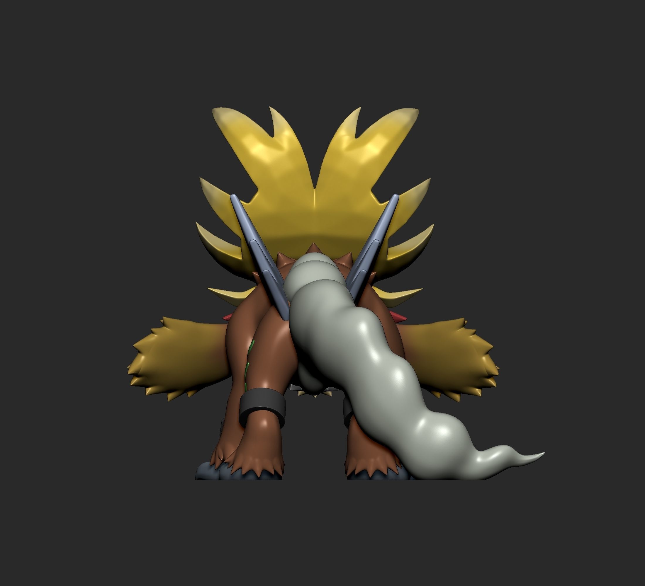 Pokemon - Gouging Fire with 2 poses 3D print model_13