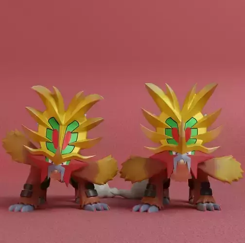 Pokemon - Gouging Fire with 2 poses 3D print model