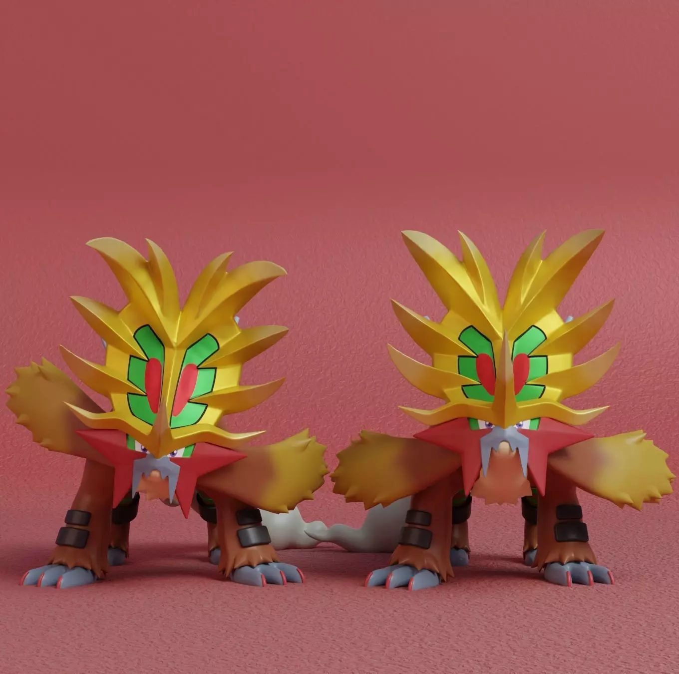 Pokemon - Gouging Fire with 2 poses 3D print model_0
