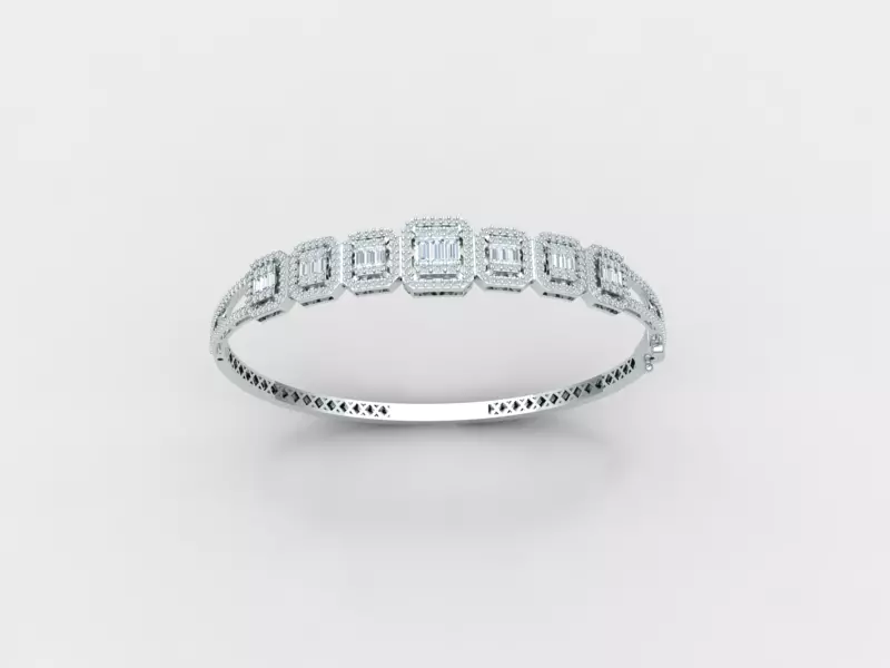 woman baguette bracelet 3D print model