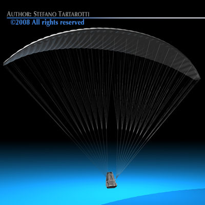 Red Paraglider 3D model_1