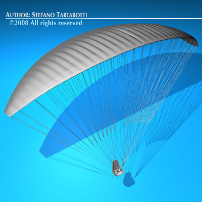 Red Paraglider 3D model_7
