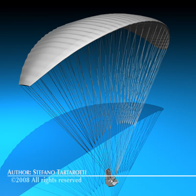 Red Paraglider 3D model_6