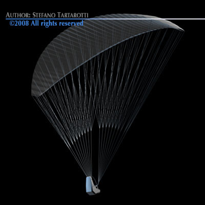 Red Paraglider 3D model_5