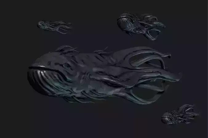 space whale Purrgil 3D print model
