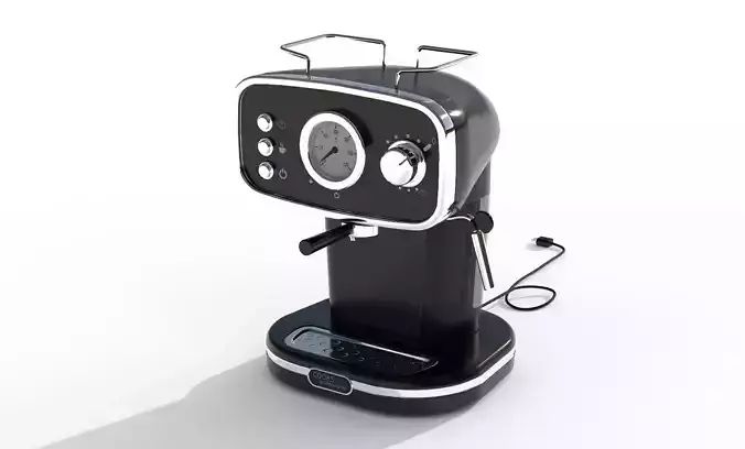 Retro Coffe Machine Dispenser Lowpoly