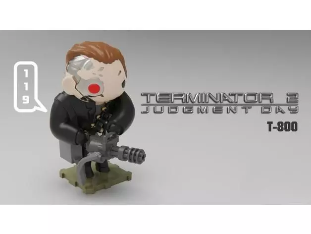Terminator 3D Printed Sculpture 3D print model_0