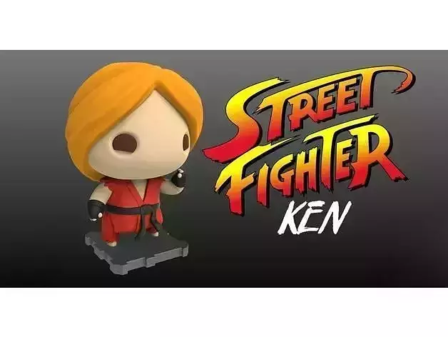 Street Fighter Ken 3D Printed Artwork