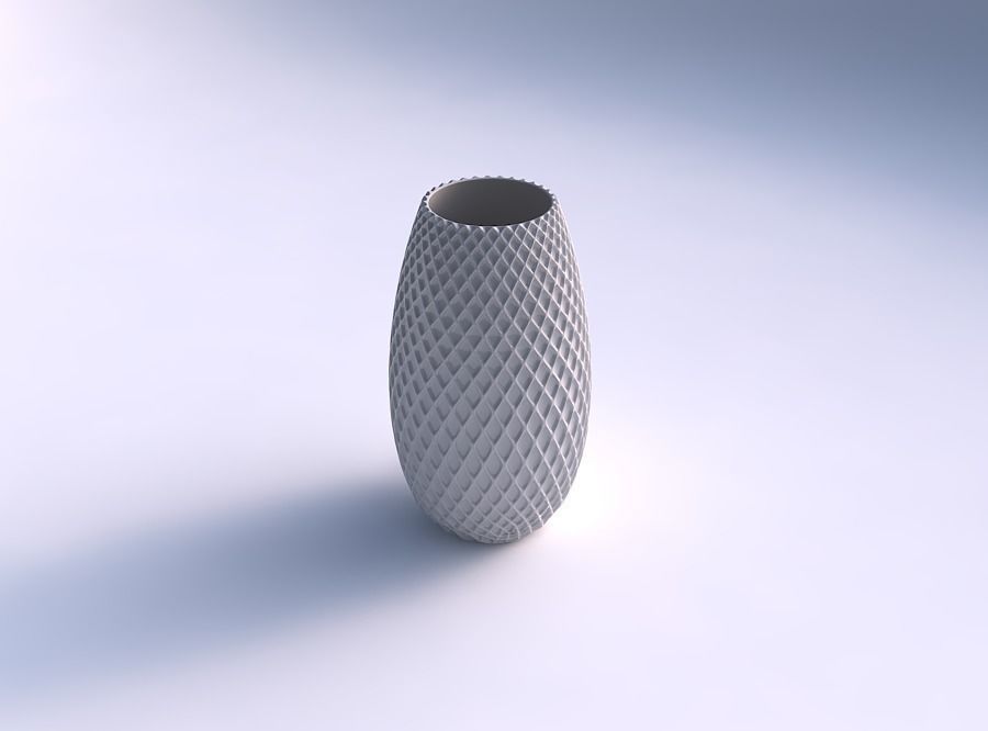 Spacious vase with grid piramides 2 3D print model_0