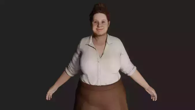 3D Character Model of a Happy Woman 3D model