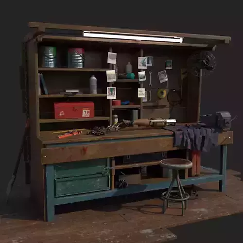 WORK BENCH Low-poly 3D model