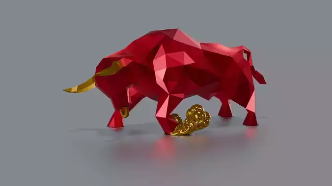 Urus buffalo 3d polygonal sculpture