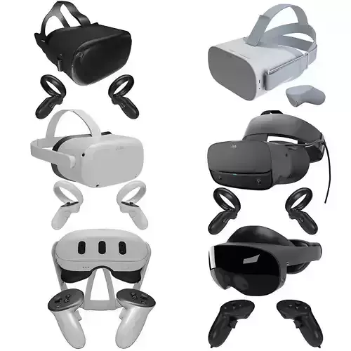 Meta All VR Headsets 2024 3D Model Collection