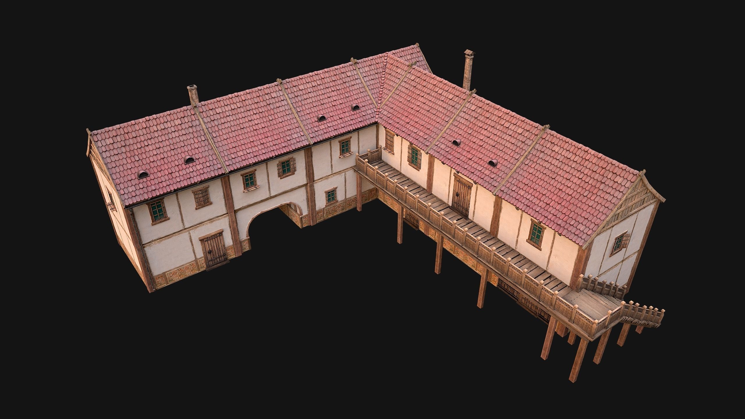 Medieval City Pack  10 Buildings  Low-poly 3D model_74