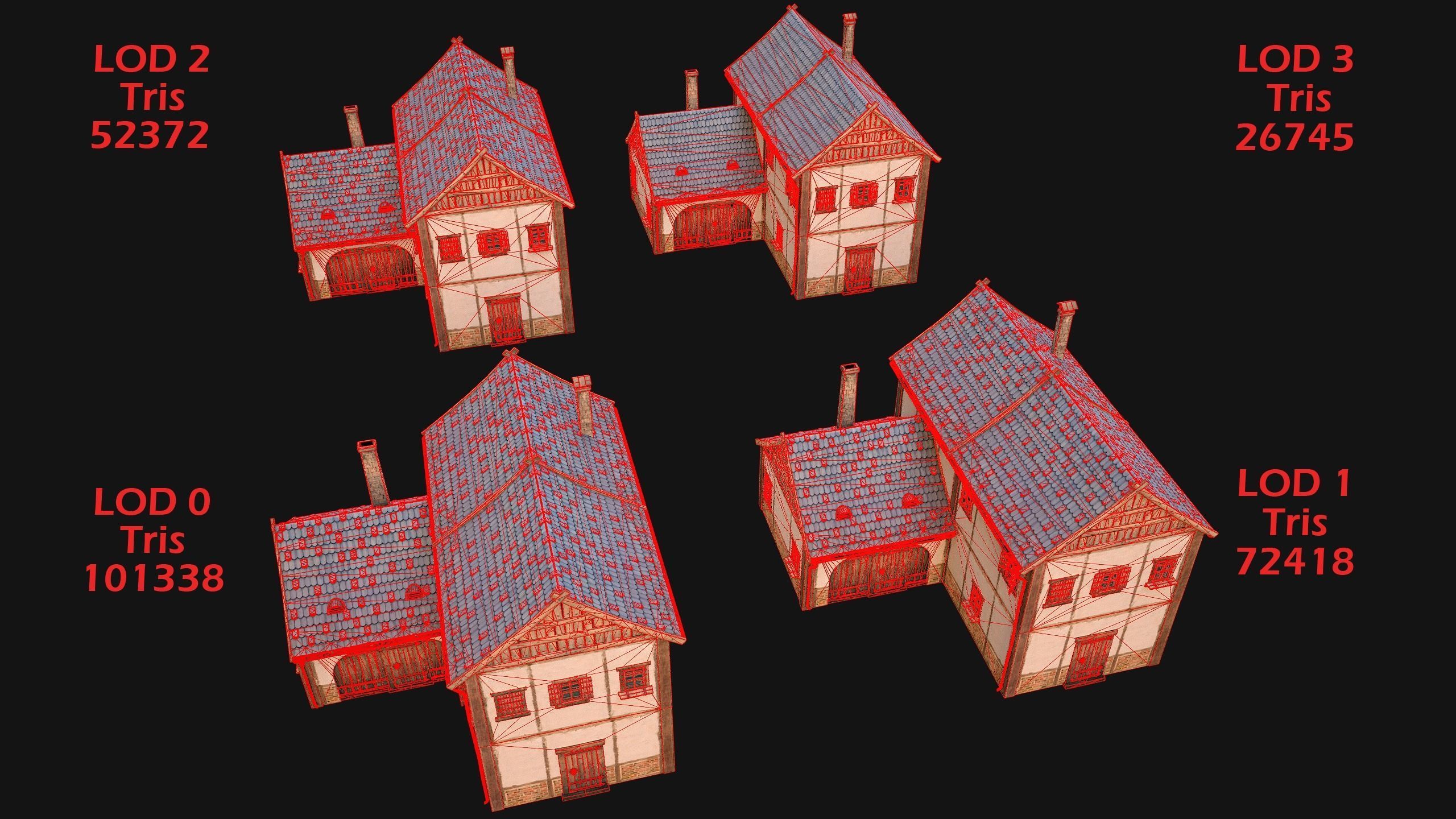 Medieval City Pack  10 Buildings  Low-poly 3D model_14